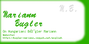 mariann bugler business card